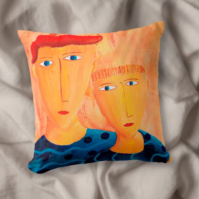 Coussin jet de peinture d'art contemporain Frères (Créateur téléchargé)