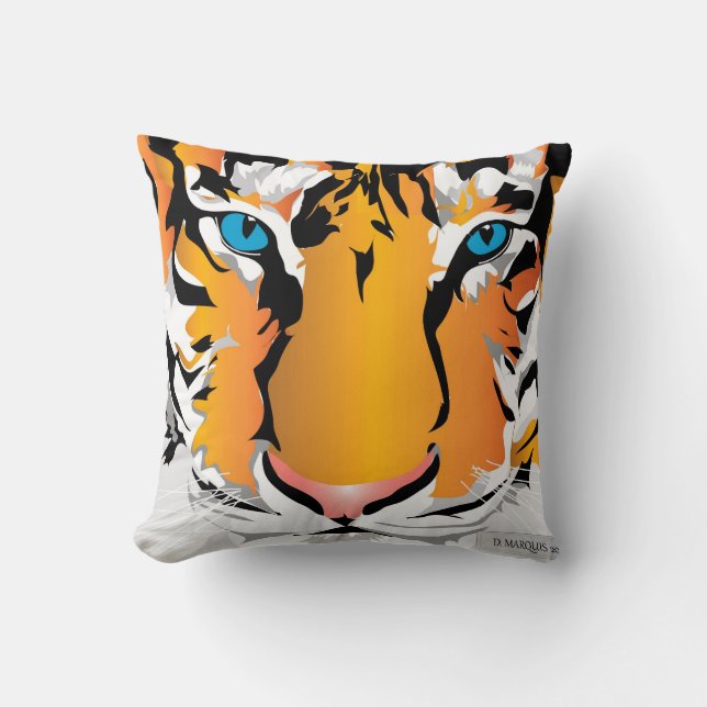 COUSSIN JET PILLOW-TIGER-ORANGE (Recto)