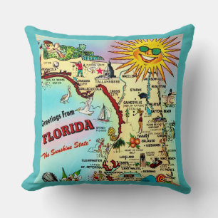 Coussin jetable carte postale Floride