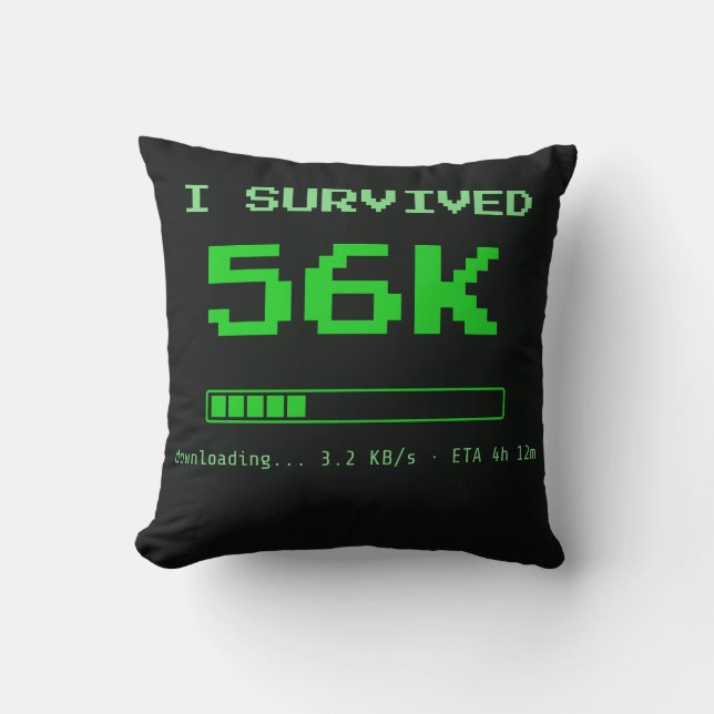 Coussin jetable J'ai survécu à 56K (Recto)