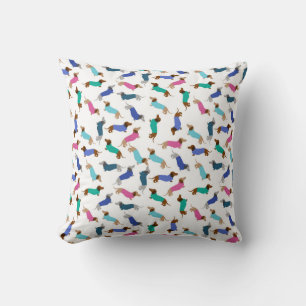 Coussin jetable pastel coloré teckel