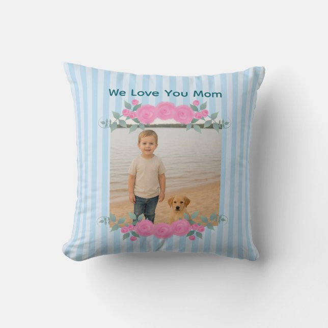 Coussin jetable photo de maman pour la fête des mè (Recto)
