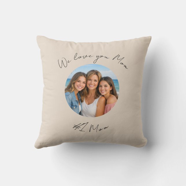 Coussin jetable texte photo maman Fête des Mères B (Verso)