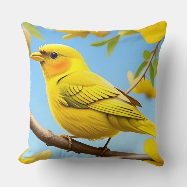 🌞 Coussin jetable Yellow Bird Accent lumineux de  (Recto)