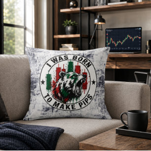 Coussin J'étais né pour faire des Pips Ours à texture rugu