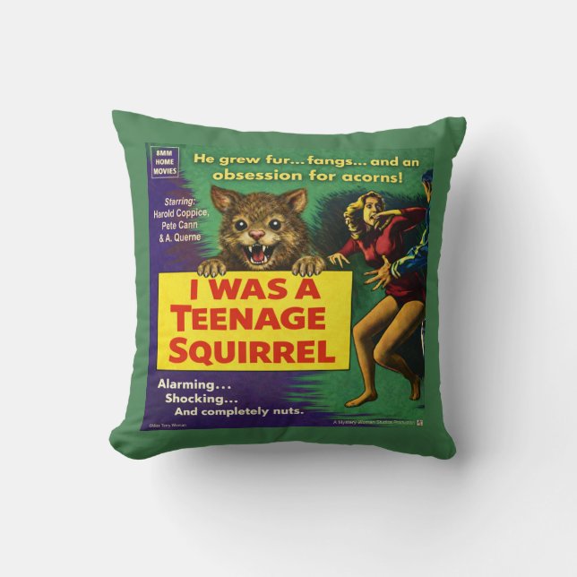 Coussin J'étais un écureuil adolescent Parodie (Recto)