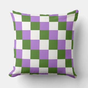 Coussin jeté à motif à carreaux de couleurs gender
