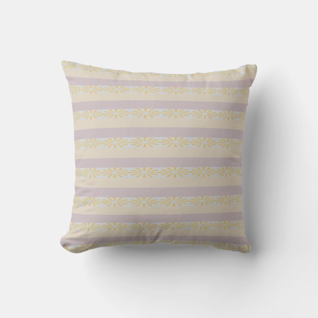 Coussin jeté à motif de rayure solaire géométrique (Recto)
