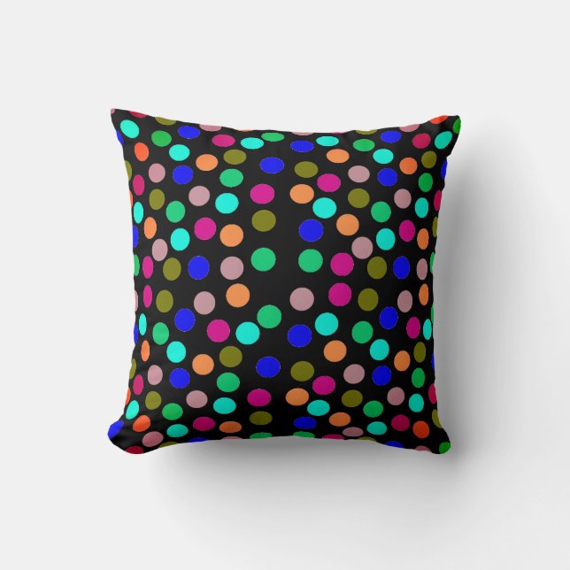 Coussin jeté à pois multicolores (Recto)