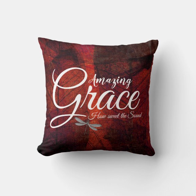 Coussin jeté Amazing Grace feuilles (Recto)