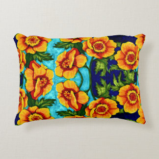 Coussin jeté aux coquelicots de fantaisie