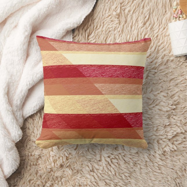Coussin jeté aux couleurs d'automne avec rayures c (Couverture)