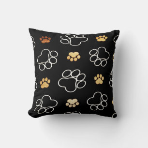 Coussin jeté aux empreintes de chien