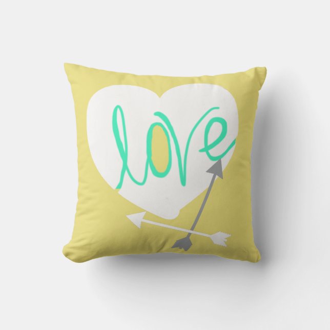 Coussin Jeté avec Cœur et Flèches d'Amour de Style (Recto)