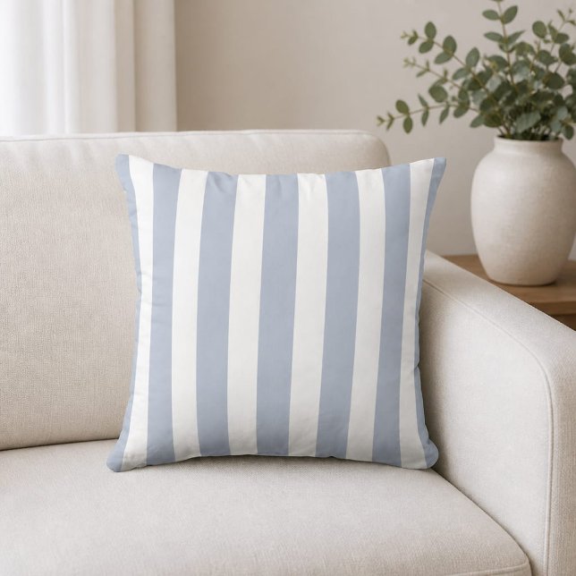 Coussin jeté blanc bleu rayé Mist (Créateur téléchargé)