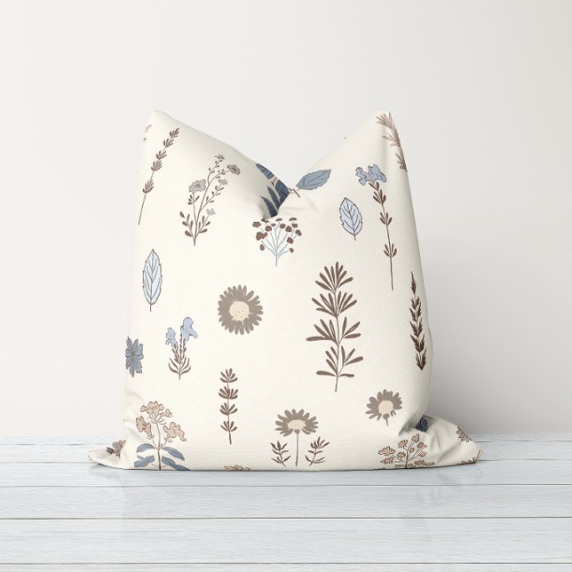 Coussin jeté bleu marron Nature’s Touch (Créateur téléchargé)