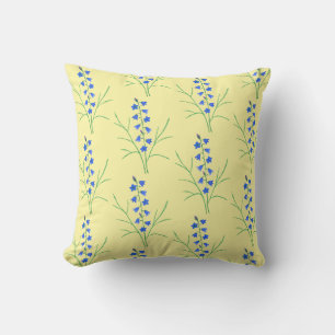 Coussin jeté bleu pâle jaune