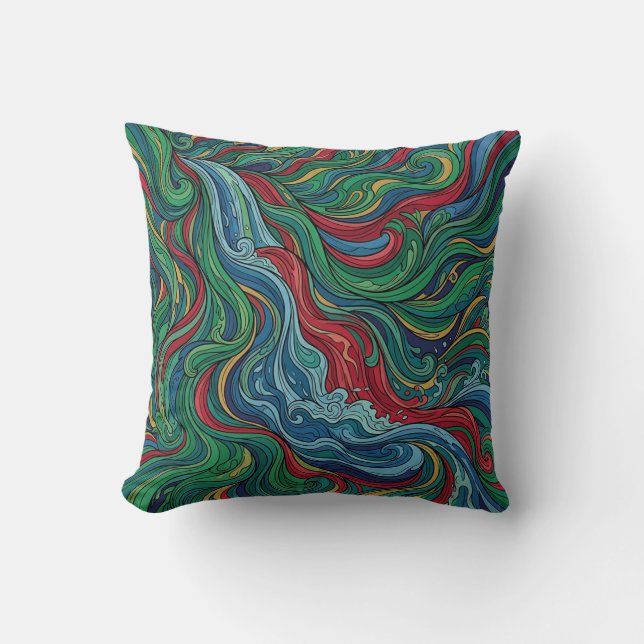 Coussin jeté Cascade de Waterfall – Art ton joyau (Recto)