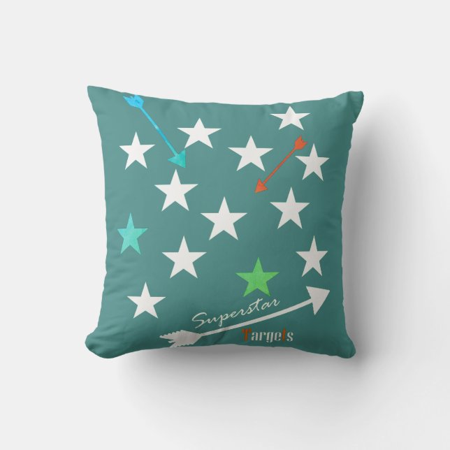 Coussin Jeté Cible Superstar Flèches Étoile (Recto)