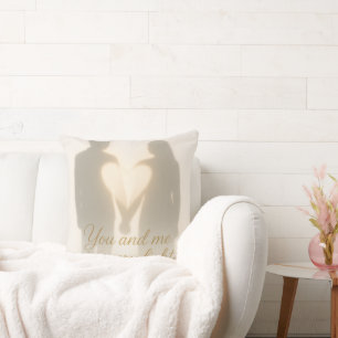 Coussin jeté Cœur de couple ombre romantique Toi