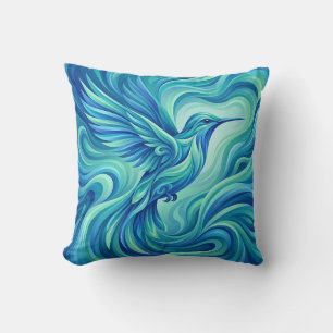 Coussin jeté Colibri Bleu Océan