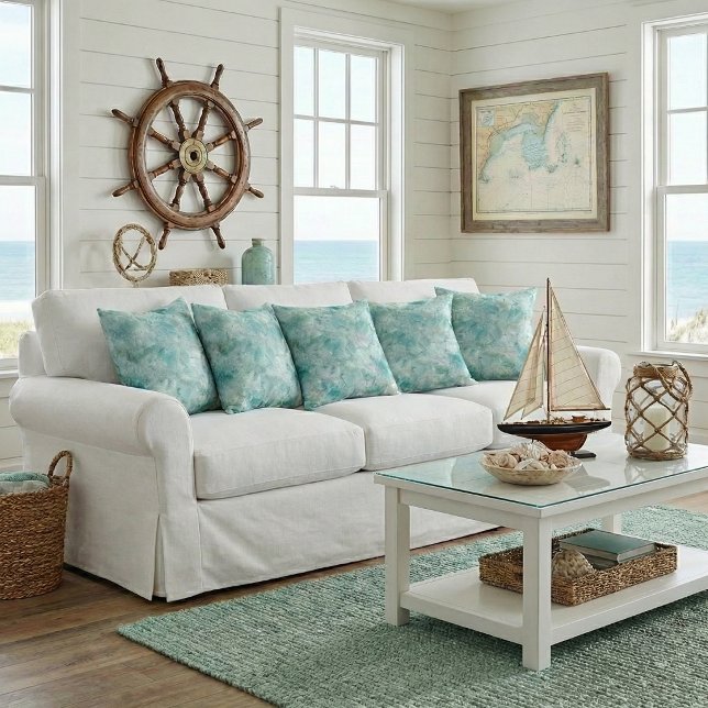 Coussin jeté cristaux d'océan Aqua (Créateur téléchargé)