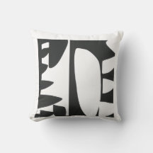 Jeté de bloc de couleur abstrait noir et blanc