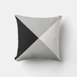 Coussin Jeté de forme géométrique abstraite noir gris et b