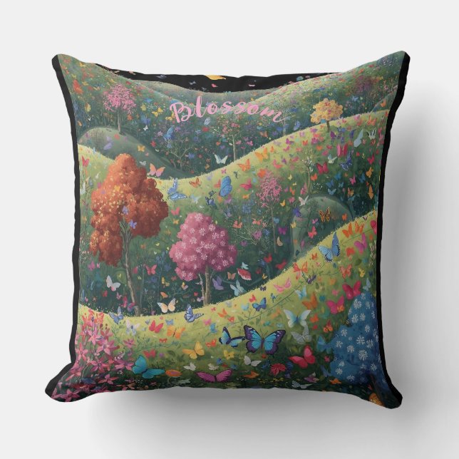 Coussin Jeté de la Vallée des Papillons (Recto)