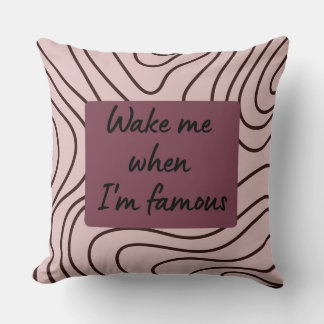 Coussin Jeté de motif amusant Réveillez-moi quand je serai
