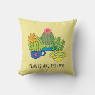 Coussin jeté de plantes succulentes amicales