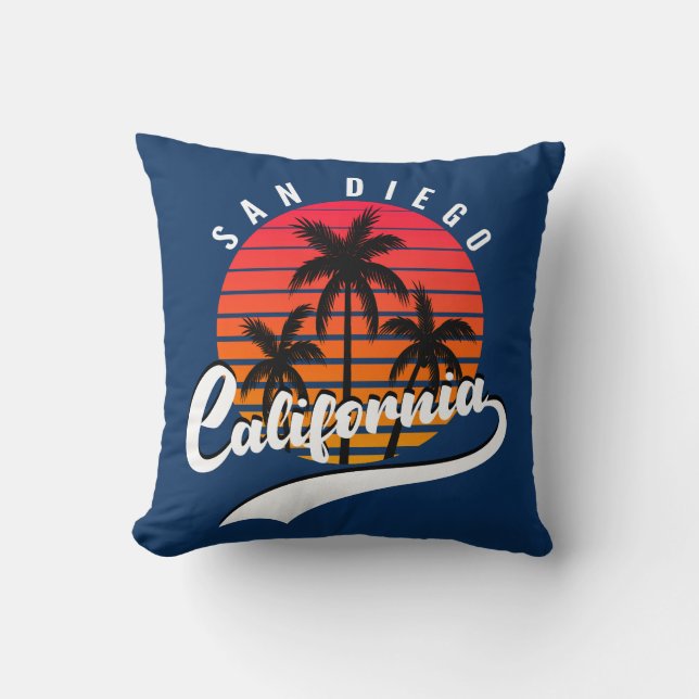 Coussin jeté de San Diego au coucher du soleil rét (Recto)