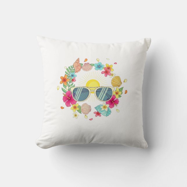 Coussin jeté décoratif Lunettes de soleil Cœur d'é (Recto)