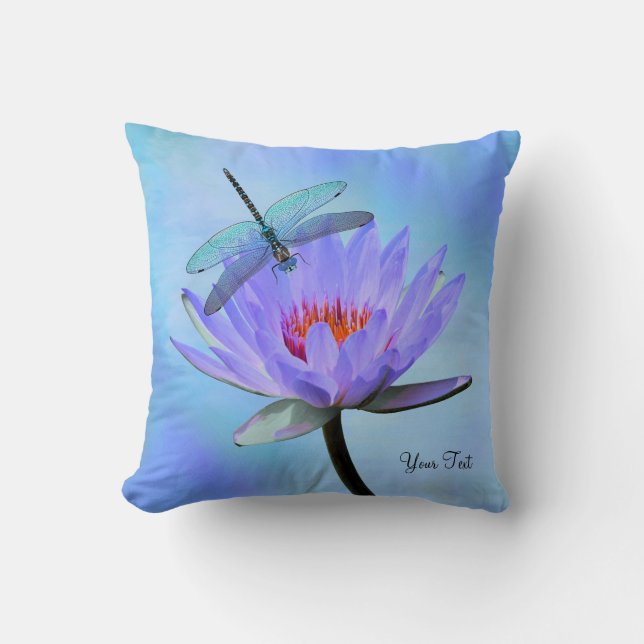 Coussin jeté Dragonfly  Water Lily (Recto)