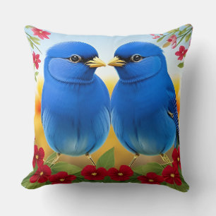 🕊️ Coussin jeté Duo Blue Bird Décoration Nature C