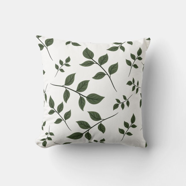 Coussin jeté esthétique à feuilles botaniques mini (Recto)
