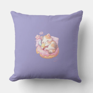 Coussin jeté esthétique rose pastel et lavande mig