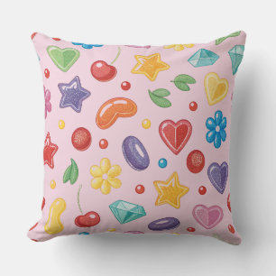 « Coussin jeté étoile de bonbons colorés »