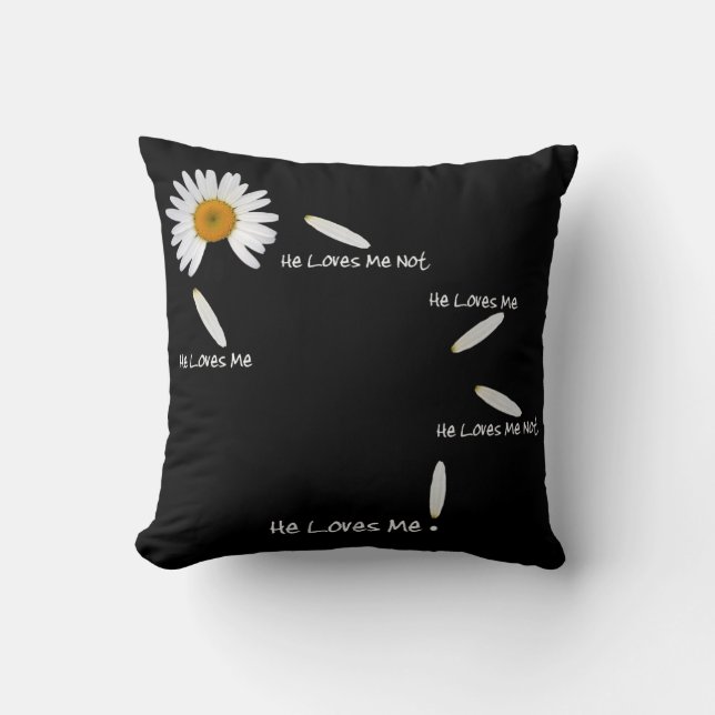 Coussin jeté 'Il m'aime, il ne m'aime pas' (Recto)