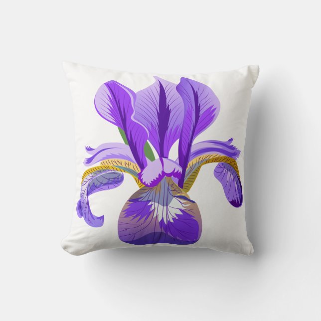 Coussin jeté Iris Violet (Recto)