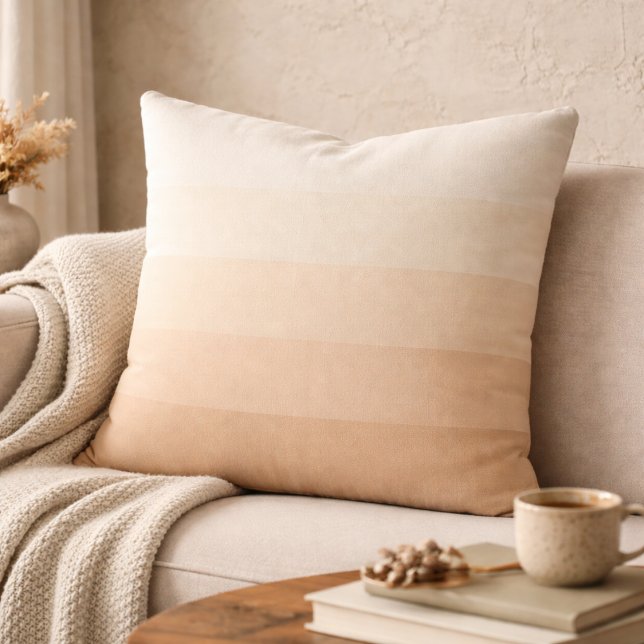 Coussin jeté Ivory Sunrise Fade (Ivory sunrise gradient in layered beige and cream for a soft modern space)