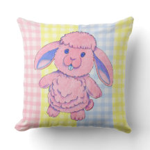 Coussin Jeté Lapin Gingham Jouet