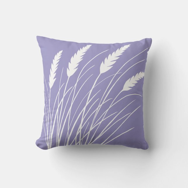 coussin jeté lavande avec motif d'herbe de plage (Recto)