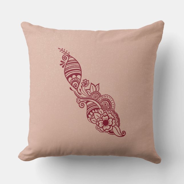 Coussin jeté Mehndi My World (Recto)