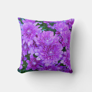 Coussin jeté Mums violettes