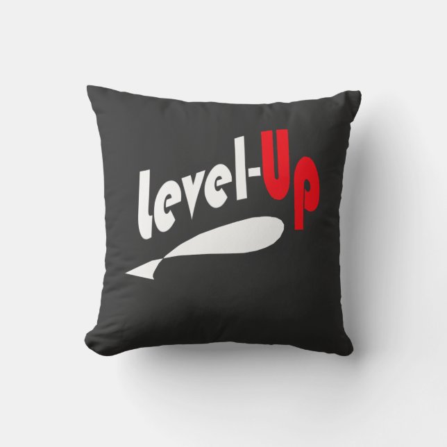  Coussin jeté noir Level-Up (Recto)
