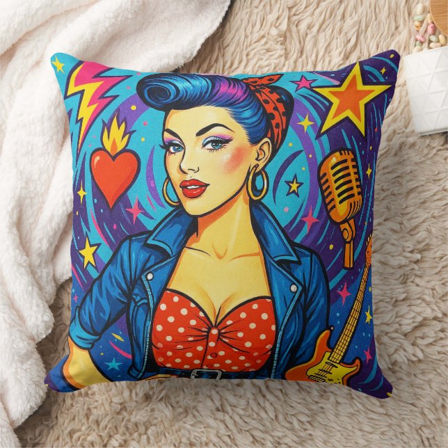 Coussin jeté/oreiller Rockabilly Rétro (Couverture)