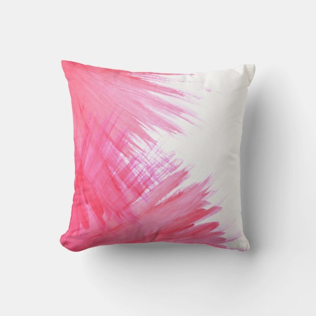Coussin Jeté - Peinture Rose Abstraite (Recto)