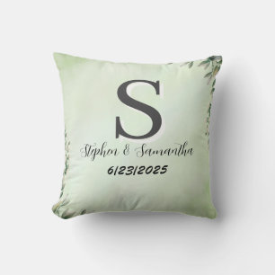 Coussin jeté personnalisé de mariage bohème avec monogramm