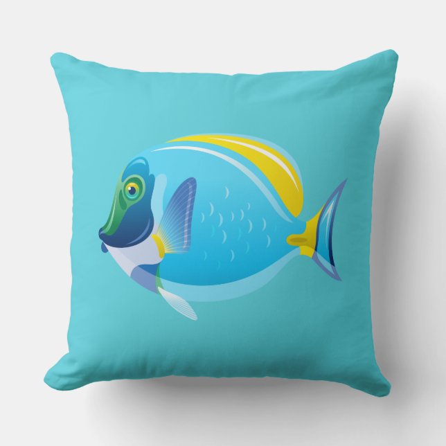 Coussin Jeté - Poisson Tropical (Recto)